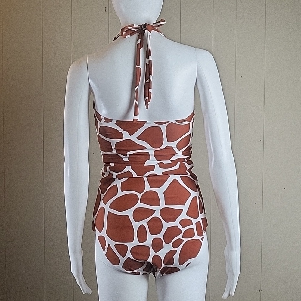 Coral Reef Swim Giraffe Print Two Piece High Waisted Halter Bikini Swims… - Picture 4 of 15